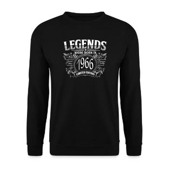 60e anniversaire Legends Qualification Premium Vintage 1966 - Sweat-shirt Unisexe - noir - Devant - Alina (178cm) & Michal (187cm)