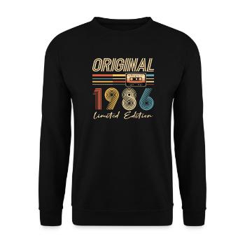 40 Year Anniversary Original 1986 Party Gift - Unisex Sweatshirt - black - Front - Alina (178cm) & Michal (187cm)