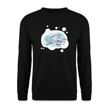 Windhunde - Unisex Pullover - Schwarz - Vorne - Alina (178cm) & Michal (187cm)