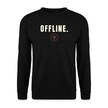 OFFLINE. Minimalist Digital Detox Success Design - Unisex Pullover - Schwarz - Vorne - Alina (178cm) & Michal (187cm)