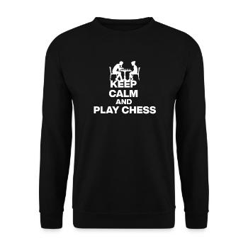 KEEP CALM AND PLAY CHESS! CHESS FANS Black - Unisex Sweatshirt - black - Front - Alina (178cm) & Michal (187cm)