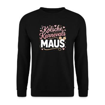 Cologne Carnival Mouse Cologne Carnival Cologne Mouse - Unisex Sweatshirt - black - Front - Alina (178cm) & Michal (187cm)
