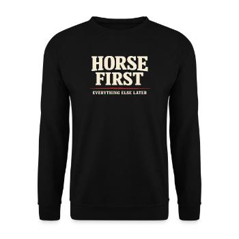 Horses Lifestyle Equestrian Identity Proud Horse - Unisex Sweatshirt - black - Front - Alina (178cm) & Michal (187cm)