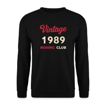Vintage 1989 – Boxing Club Retro Birth Year - Unisex Sweatshirt - black - Front - Alina (178cm) & Michal (187cm)