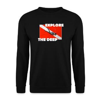 EXPLORE THE DEEP - Unisex Pullover - Schwarz - Vorne - Alina (178cm) & Michal (187cm)