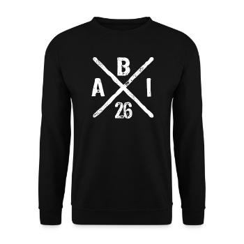 ABI 26 - Abitur - Gift - Contrast Design - Unisex Sweatshirt - black - Front - Alina (178cm) & Michal (187cm)
