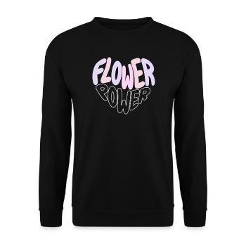 Pastel Flower Power Retro - Unisex Sweatshirt - black - Front - Alina (178cm) & Michal (187cm)