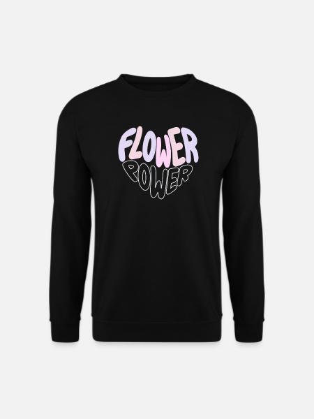 Pastel Flower Power Retro - Unisex Sweatshirt - black