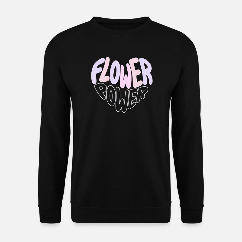 Pastell Flower Power Retro - Unisex Pullover - Schwarz
