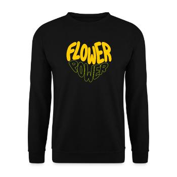 Flower Power Retro Print - Unisex Sweatshirt - black - Front - Alina (178cm) & Michal (187cm)