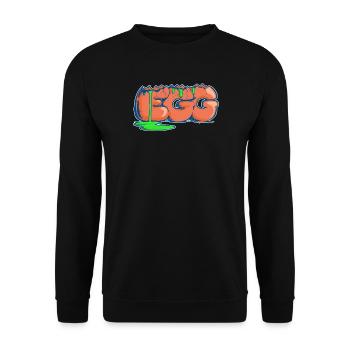 Ei, gezogenes Wort - Unisex Pullover - Schwarz - Vorne - Alina (178cm) & Michal (187cm)