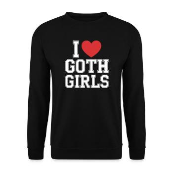 Ich liebe Goth Girls - Unisex Pullover - Schwarz - Vorne - Alina (178cm) & Michal (187cm)