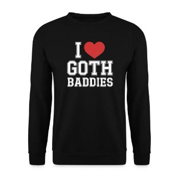 I Love Goth Baddies - Unisex Sweatshirt - black - Front - Alina (178cm) & Michal (187cm)