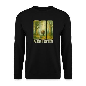 Wandering Bison in the Forest - Unisex Sweatshirt - black - Front - Alina (178cm) & Michal (187cm)
