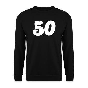 50. 50 YEARS. 50th ANNIVERSARY. 50 YEARS ANNIVERSARY. - Unisex Sweatshirt - black - Front - Alina (178cm) & Michal (187cm)