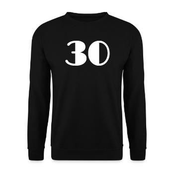 30. 30 YEARS. 30th ANNIVERSARY. 30 YEARS ANNIVERSARY. - Unisex Sweatshirt - black - Front - Alina (178cm) & Michal (187cm)