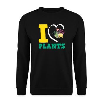 Plant Lover Love Plants Gardener - Unisex Sweatshirt - black - Front - Alina (178cm) & Michal (187cm)