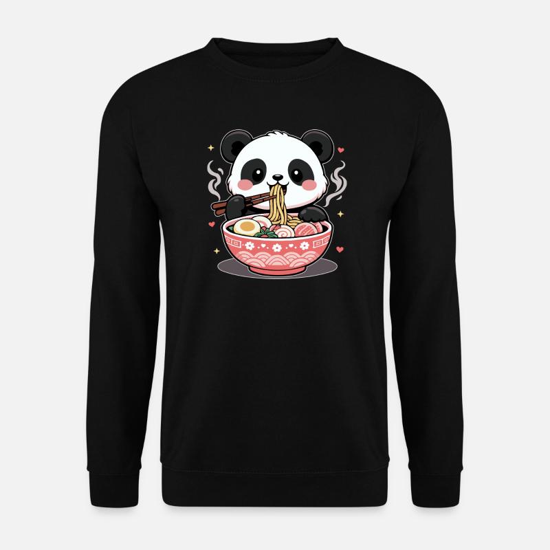 Ramen Cute Kawaii Panda - Unisex Sweatshirt - black