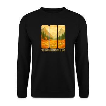 Des montagnes respirant de l’or - Sweat-shirt Unisexe - noir - Devant - Alina (178cm) & Michal (187cm)