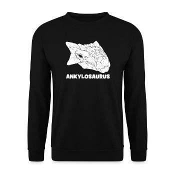 Ankylosaurus Fossil Skull - Unisex Sweatshirt - black - Front - Alina (178cm) & Michal (187cm)