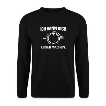 Hörgerät – Ich kann dich leiser machen - Unisex Pullover - Schwarz - Vorne - Alina (178cm) & Michal (187cm)