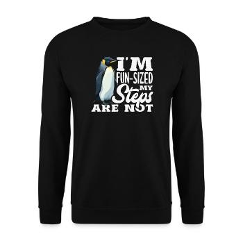 Wait for me, I've got little legs - Unisex Sweatshirt - black - Front - Alina (178cm) & Michal (187cm)