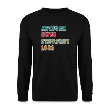 Légende de l’anniversaire de février 1986 - Sweat-shirt Unisexe - noir - Devant - Alina (178cm) & Michal (187cm)