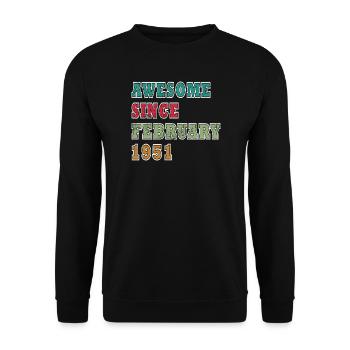 Février 1951 - Février 1951 Anniversaire Février 1951 - Sweat-shirt Unisexe - noir - Devant - Alina (178cm) & Michal (187cm)