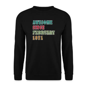 1971 Februar Geburtstag Legende - Unisex Pullover - Schwarz - Vorne - Alina (178cm) & Michal (187cm)