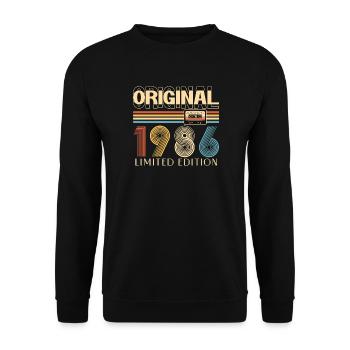 40 Year Anniversary Original 1986 Party Gift - Unisex Sweatshirt - black - Front - Alina (178cm) & Michal (187cm)