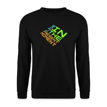 Live In The Moment Mindfulness Presence Awareness - Unisex Sweatshirt - black - Front - Alina (178cm) & Michal (187cm)