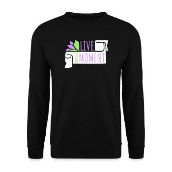 Live In The Moment Mindfulness Presence Awareness - Unisex Sweatshirt - black - Front - Alina (178cm) & Michal (187cm)