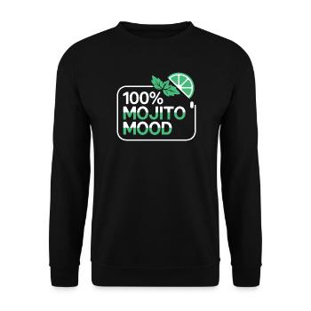 100% Mojito Mood Summer Cocktail Party Lime Mint - Unisex Sweatshirt - black - Front - Alina (178cm) & Michal (187cm)