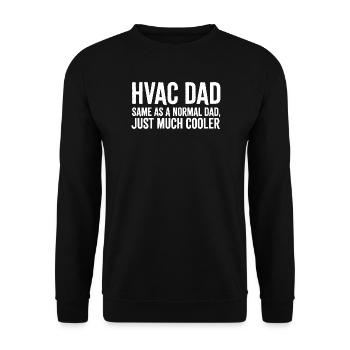 HVAC-Papa einfach viel cooler, lustig - Unisex Pullover - Schwarz - Vorne - Alina (178cm) & Michal (187cm)