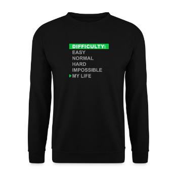 Mode de difficulté – Ma vie - Sweat-shirt Unisexe - noir - Devant - Alina (178cm) & Michal (187cm)
