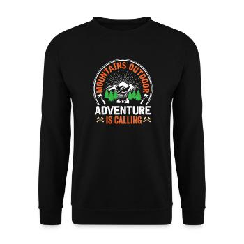 Mountains - Adventure is Calling - Unisex Sweatshirt - black - Front - Alina (178cm) & Michal (187cm)