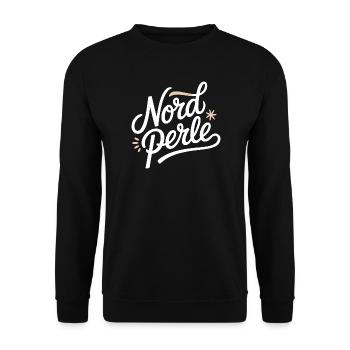 Nordperle Hamburg Nordsee Ostsee Norddeutsch Deern - Unisex Pullover - Schwarz - Vorne - Alina (178cm) & Michal (187cm)