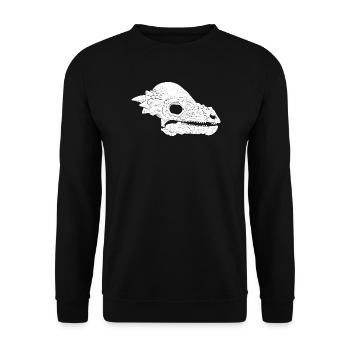 Pachycephalosaurus Fossil Schädel - Unisex Pullover - Schwarz - Vorne - Alina (178cm) & Michal (187cm)