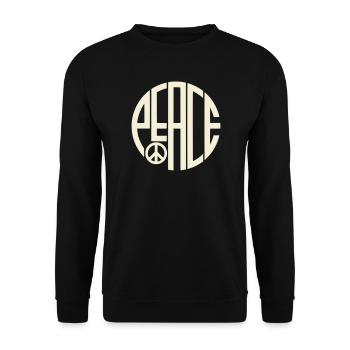Peace Art Deco Typography - Unisex Sweatshirt - black - Front - Alina (178cm) & Michal (187cm)