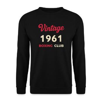 Vintage 1961 – Boxing Club Retro Birth Year - Unisex Sweatshirt - black - Front - Alina (178cm) & Michal (187cm)