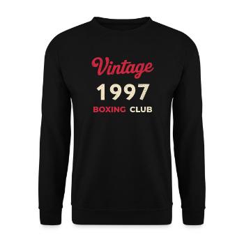 Vintage 1997 – Boxing Club Retro Birth Year - Unisex Sweatshirt - black - Front - Alina (178cm) & Michal (187cm)