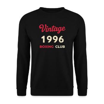 Millésime 1996 – Année de naissance rétro du Boxing Club - Sweat-shirt Unisexe - noir - Devant - Alina (178cm) & Michal (187cm)