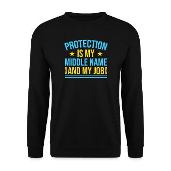 Insurance Agent Protection My Job Funny Insurance - Unisex Pullover - Schwarz - Vorne - Alina (178cm) & Michal (187cm)