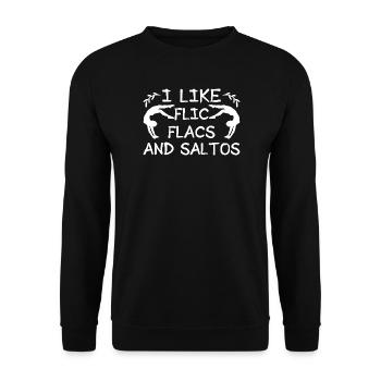Circus Graphic I Like Flic Flacs Circus Performer - Unisex Sweatshirt - black - Front - Alina (178cm) & Michal (187cm)