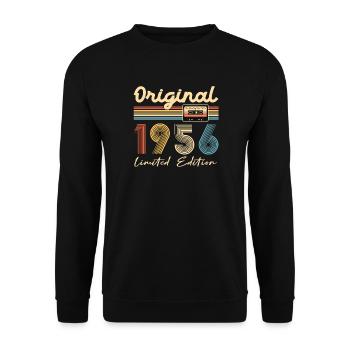 Original 70 Year Anniversary 1956 Party Gift - Unisex Sweatshirt - black - Front - Alina (178cm) & Michal (187cm)