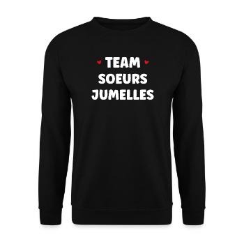 Team Twinned Sisters - Unisex Sweatshirt - black - Front - Alina (178cm) & Michal (187cm)