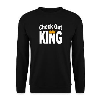 Checkout King Dart Krone Sport Outfit - Unisex Pullover - Schwarz - Vorne - Alina (178cm) & Michal (187cm)