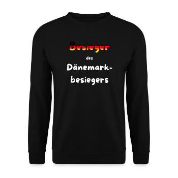 Handball EM 2026 - Besieger des Dänemarkbesiegers - Unisex Pullover - Schwarz - Vorne - Alina (178cm) & Michal (187cm)
