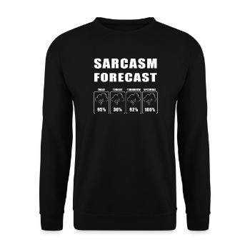 Motif de blague sur la prévision météo sarcasme - Sweat-shirt Unisexe - noir - Devant - Alina (178cm) & Michal (187cm)