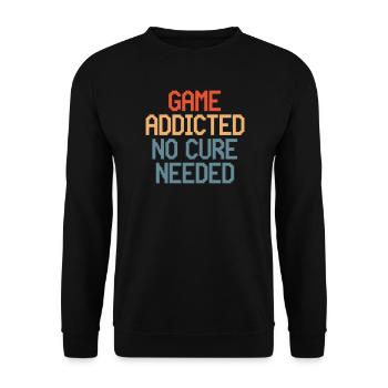 Game Addicted : pas besoin de remède - Sweat-shirt Unisexe - noir - Devant - Alina (178cm) & Michal (187cm)